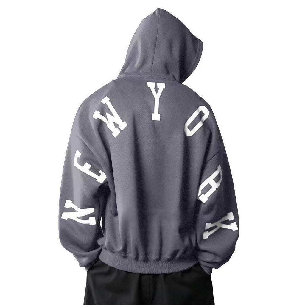 Fashion Printed Thickening All-match Long Sleeve Loose Hooded Sweater For Women