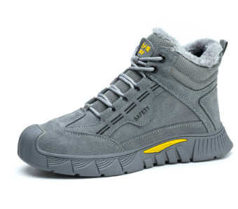 Men's Winter Plus Velvet Cotton Shoes High-top Mid-bang Velvet Warm-keeping And Cold-proof