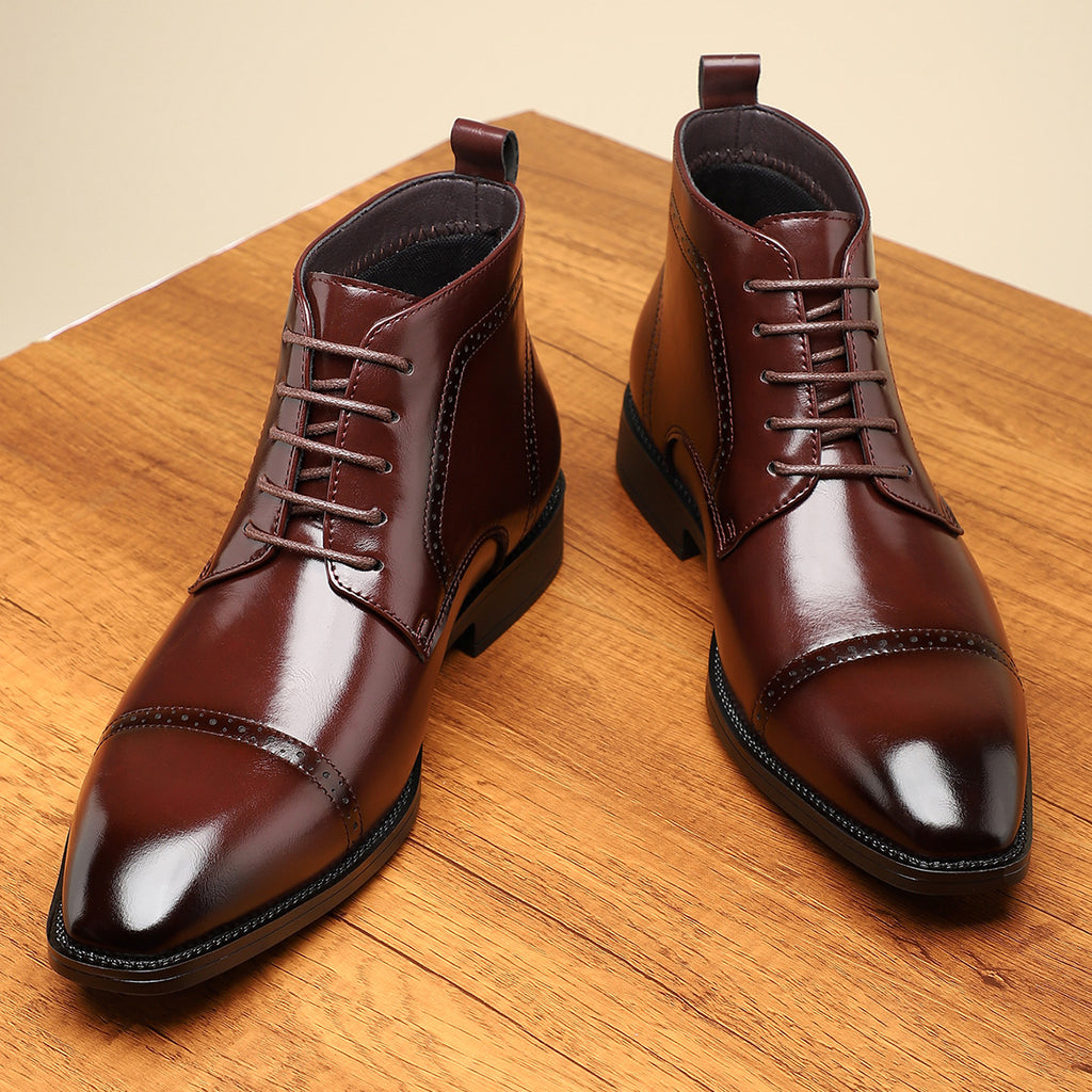 Men's Pointed-Toe Leather Dress Boots - Coalboyz product image 6