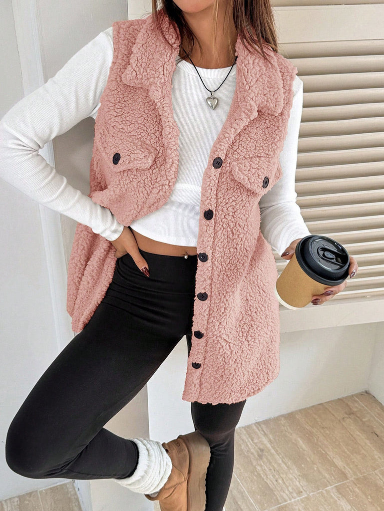 Women's Plush Cashmere-Look Open-Front Vest - Coalboyz product image 5