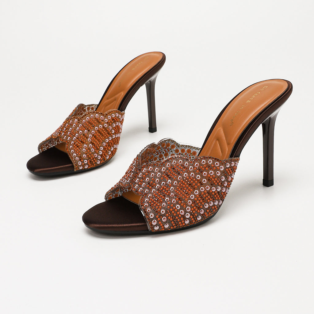 Women's Pearl-Detail Open-Toe Stiletto Sandals - Coalboyz product image 3