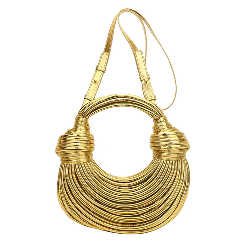 Instafamous Metal Noodles Underarm Bag Fashion Shiny Surface