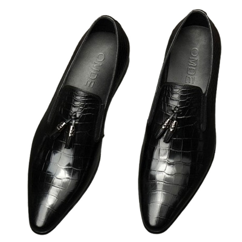Formal Men Business Dress Pointed Toe Shoes Genuine Leather Mens