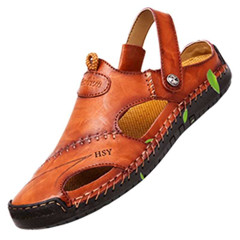 Men's Closed Toe Sandals Summer Adjustable Slides Slippers Fashion Beach Shoes