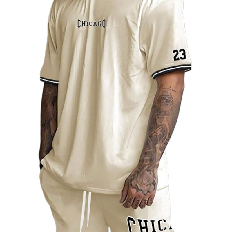 Short-sleeved T-shirt Suit Men's Summer New Fashion Trendy