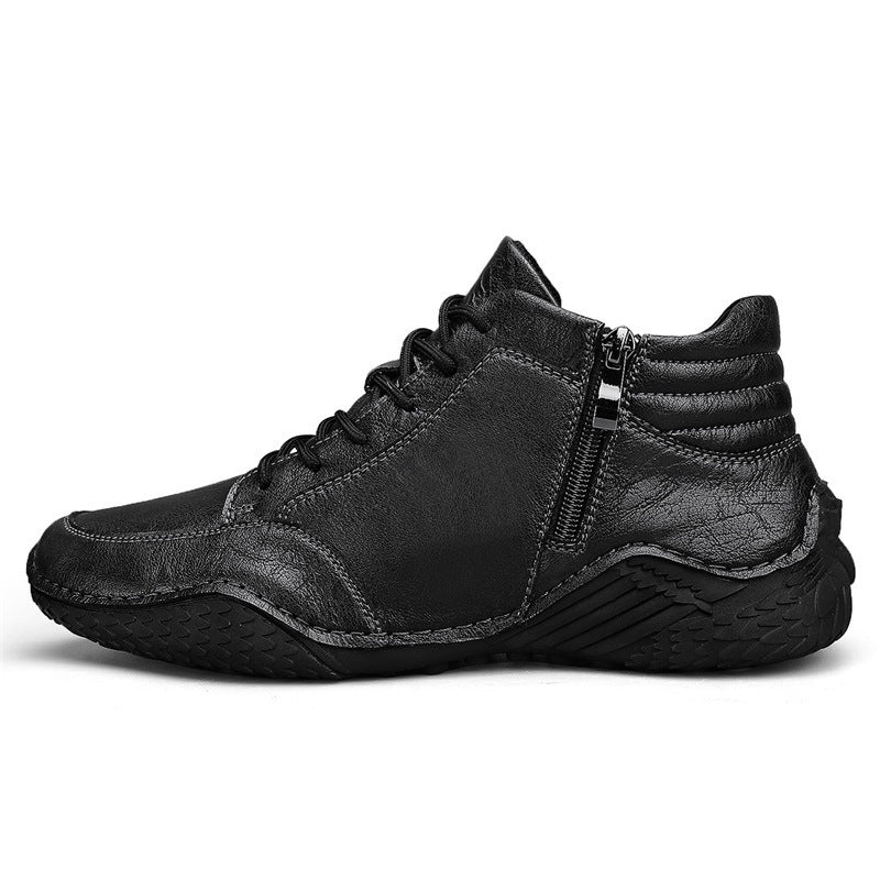 Martin Boots Trendy Genuine Leather Casual High-top Men's Fleece-lined
