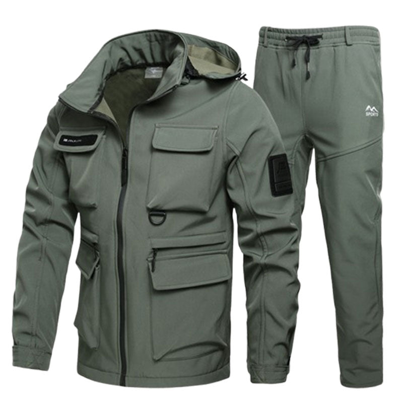 Fleece-lined Work Clothes Suit Men's Waterproof Labor Protection Clothing Warm Camouflage Clothing