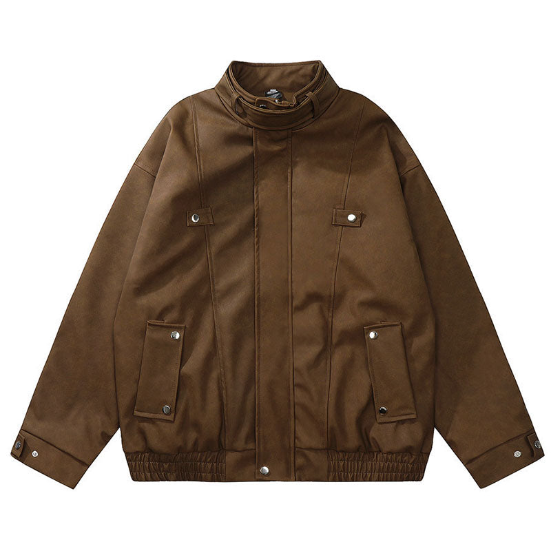 Motorcycle Clothing Leather Coat Male