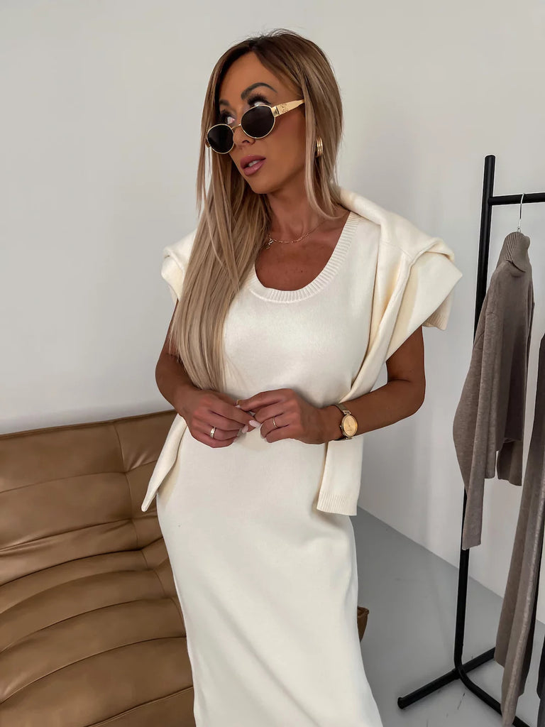 Women's Knitted Roll-Neck Dress Two-Piece Set - Coalboyz product image 2