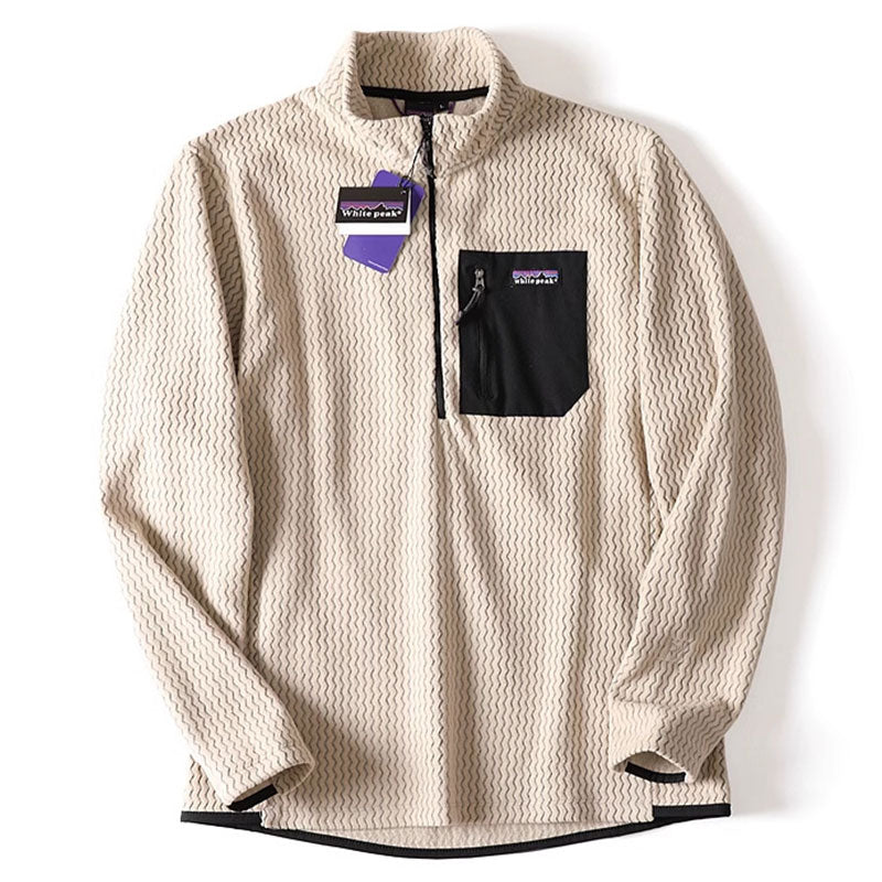 Half Zipper Men's Long-sleeved Coat