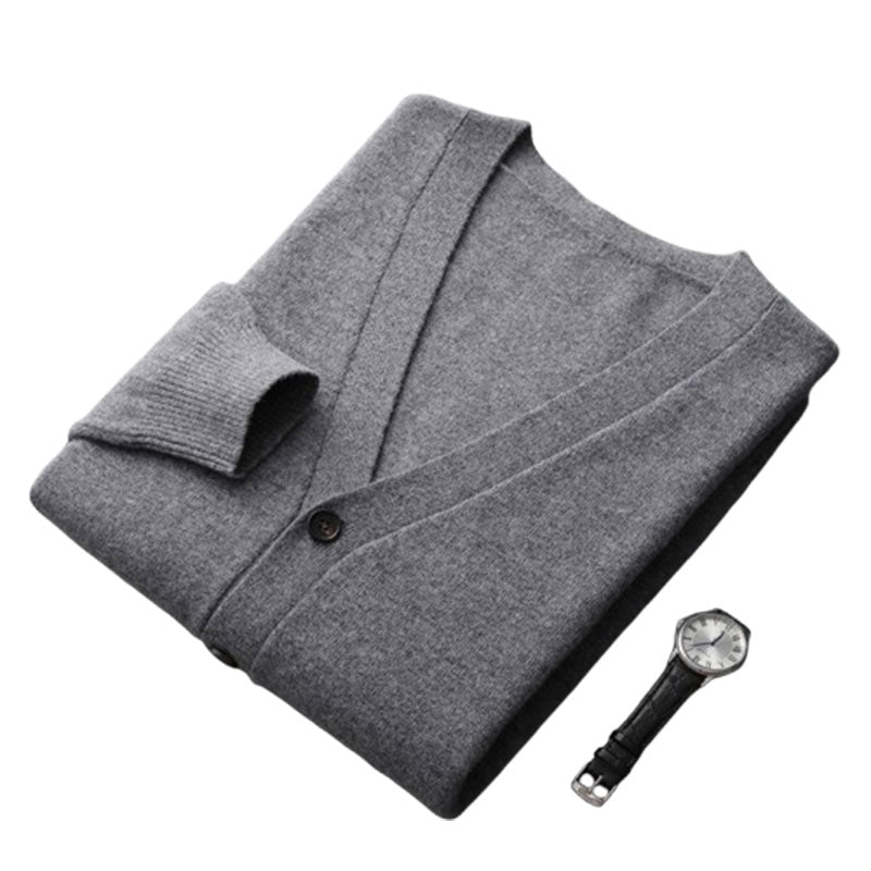 Wool Cardigan Male V-neck Thin Loose
