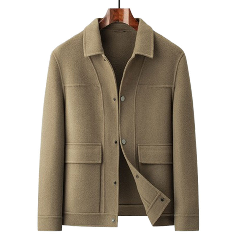 Woolen Coat Male Plus Size Turn-down Collar Coat