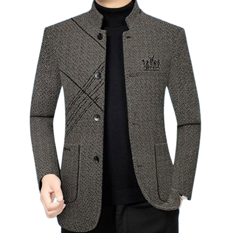 Men's Coat Middle-aged Business Leisure Stand Collar Dad Jacket