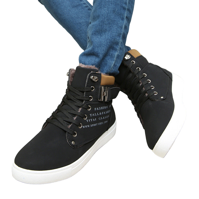 DEKABR Hot Men Shoes Fashion Warm Fur Winter Men Boots Autumn Leather Footwear For Man New High Top Canvas Casual Shoes Men
