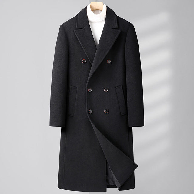 Men's Slim-Fit Wool Coat – Classic Single-Breasted Style