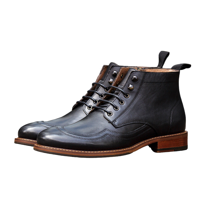 Top layer cowhide round toe Martin boots