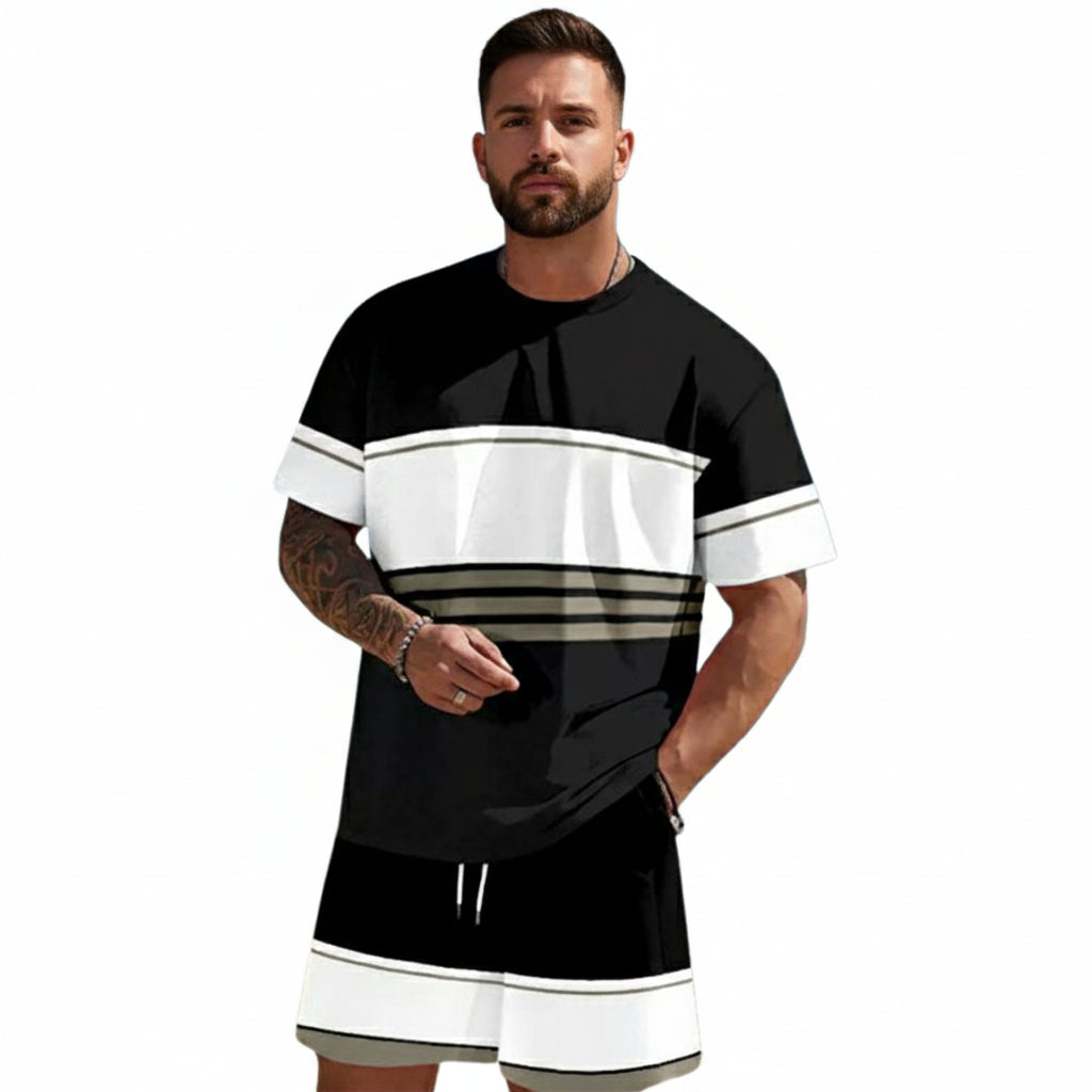Cool Feeling Men's Short-sleeved T-shirt Shorts Suit