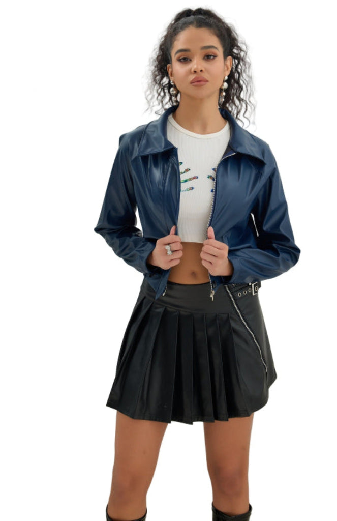 Leather Short Jacket Vintage Zipper American Casual Motorcycle