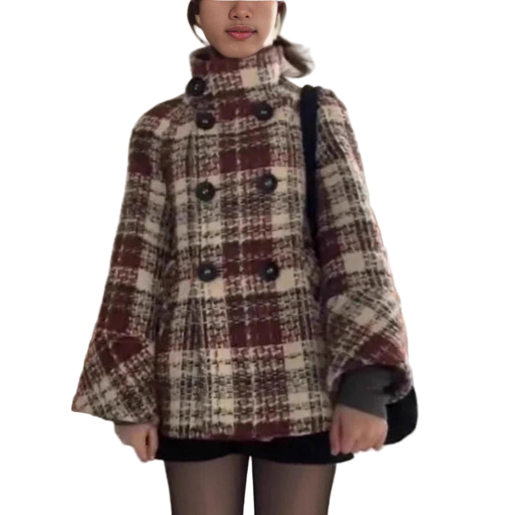 Women's Thickened Classic Style Plaid Coat