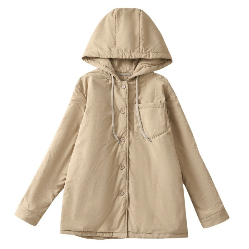 Fashionable Elegant Quilted Loose-fitting Large Size Hooded Coat