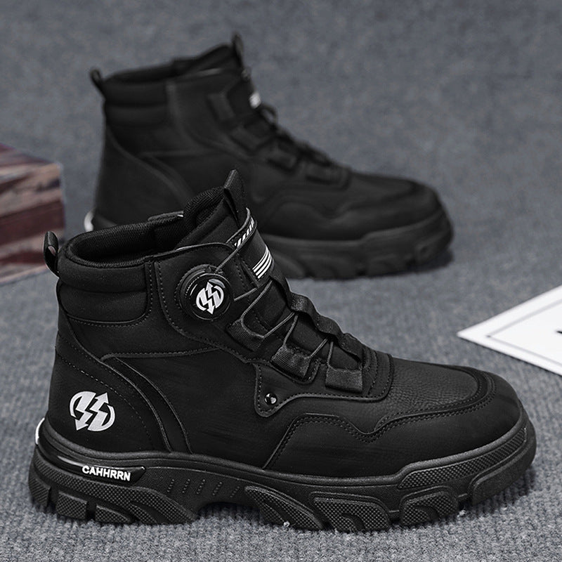 New Outdoor Men's Non-slip Thick Bottom High-top Casual Shoes