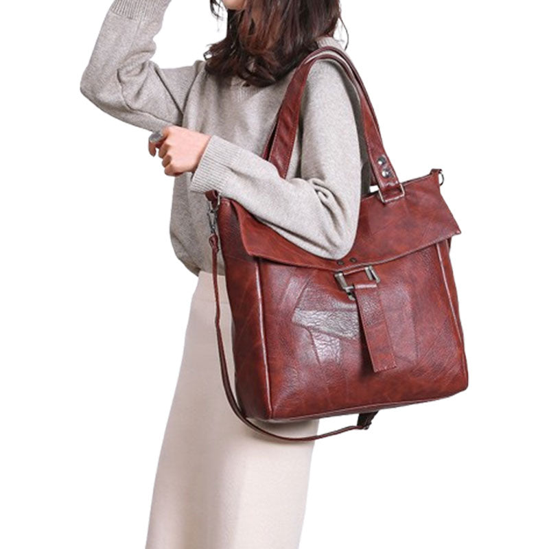Fashion Large-capacity Tote Bag, Retro Trendy One-shoulder Messenger Bag