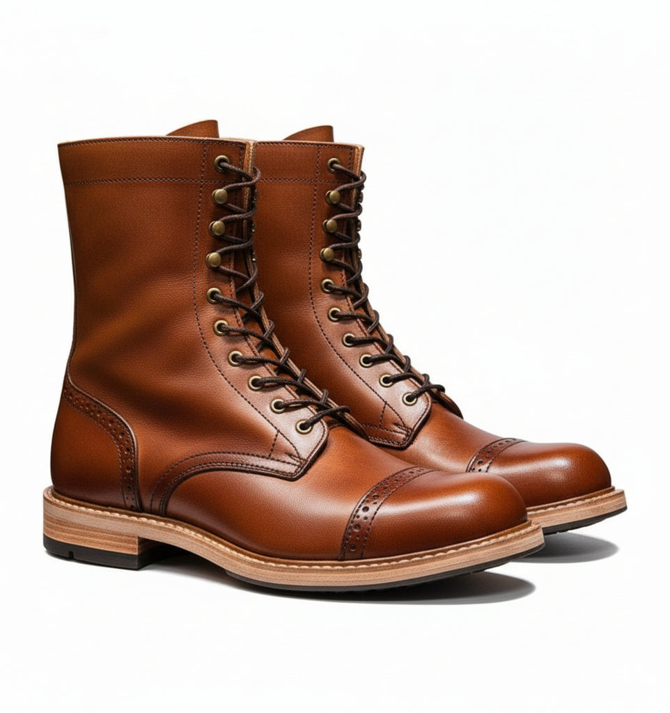 American Retro Leather Desert Boots Viscose Martin Boots