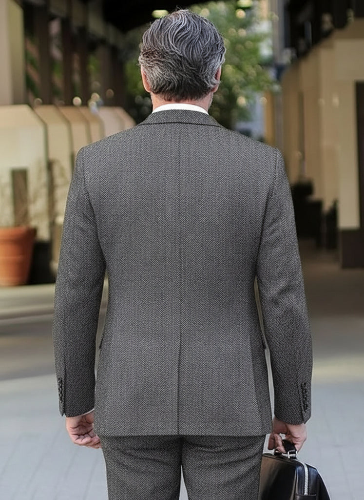 British-style Men's Suit Single-breasted Jacket Herringbone