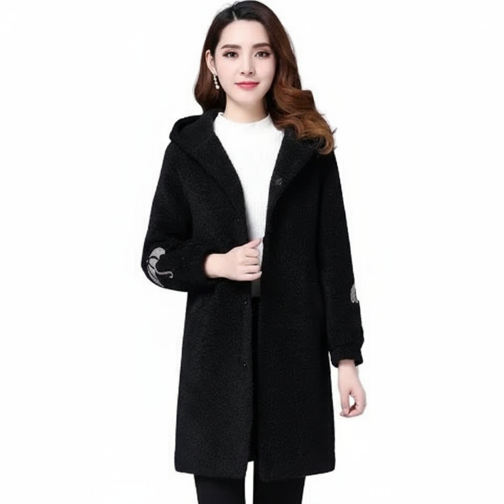 Wool Double-sided Fleece Coat Embroidery Thickening
