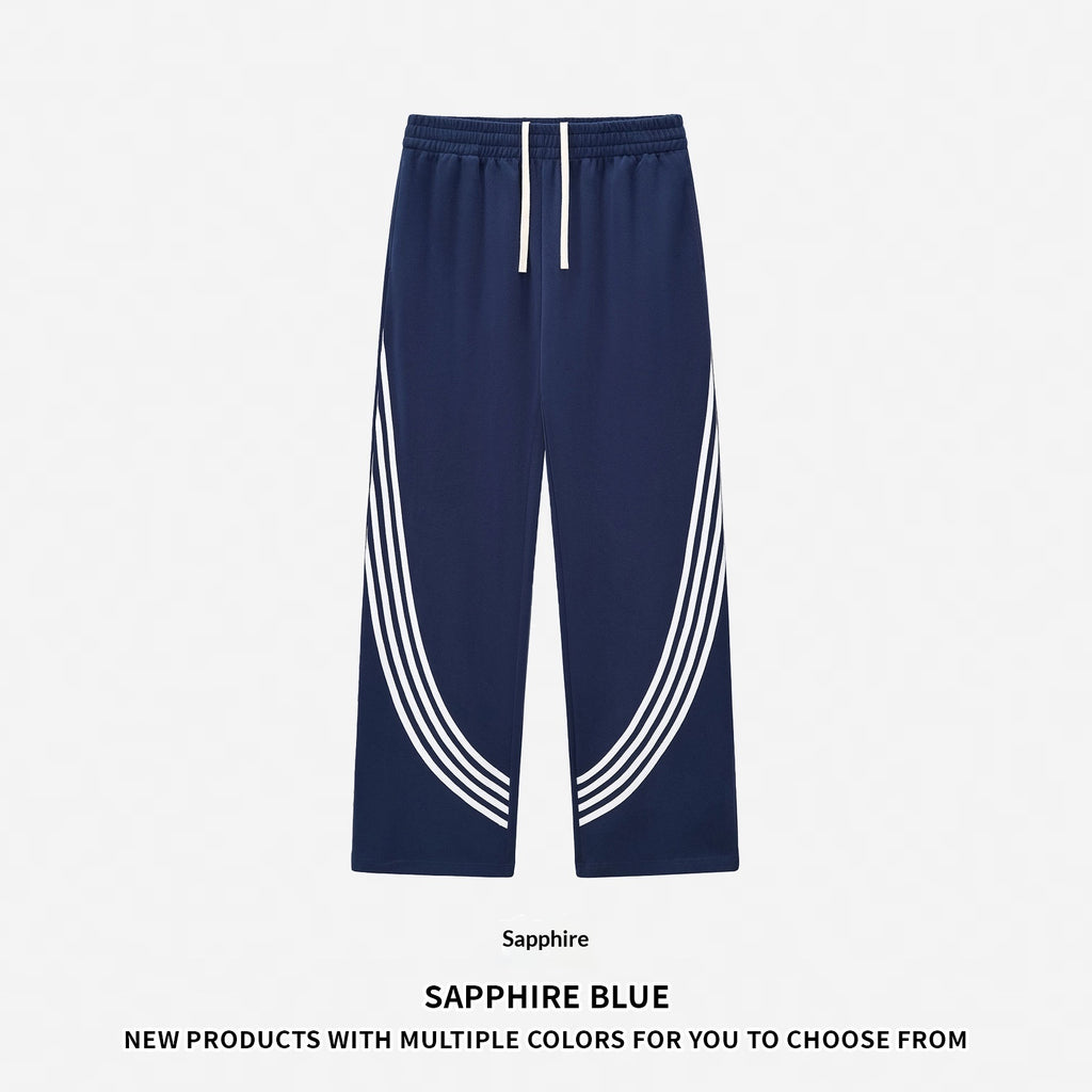 Striped Short-sleeve Pants Sportswear Set