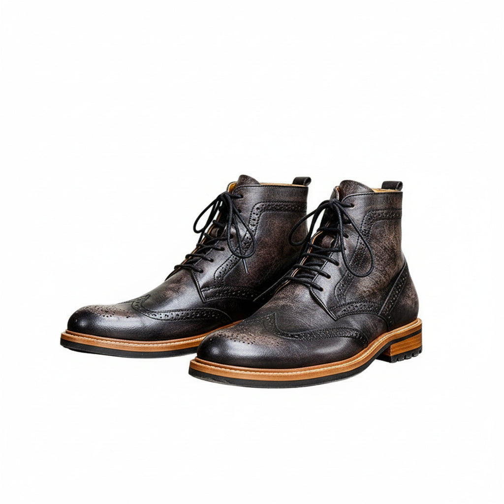 Casual Men's Leather Round Toe Martin Boots