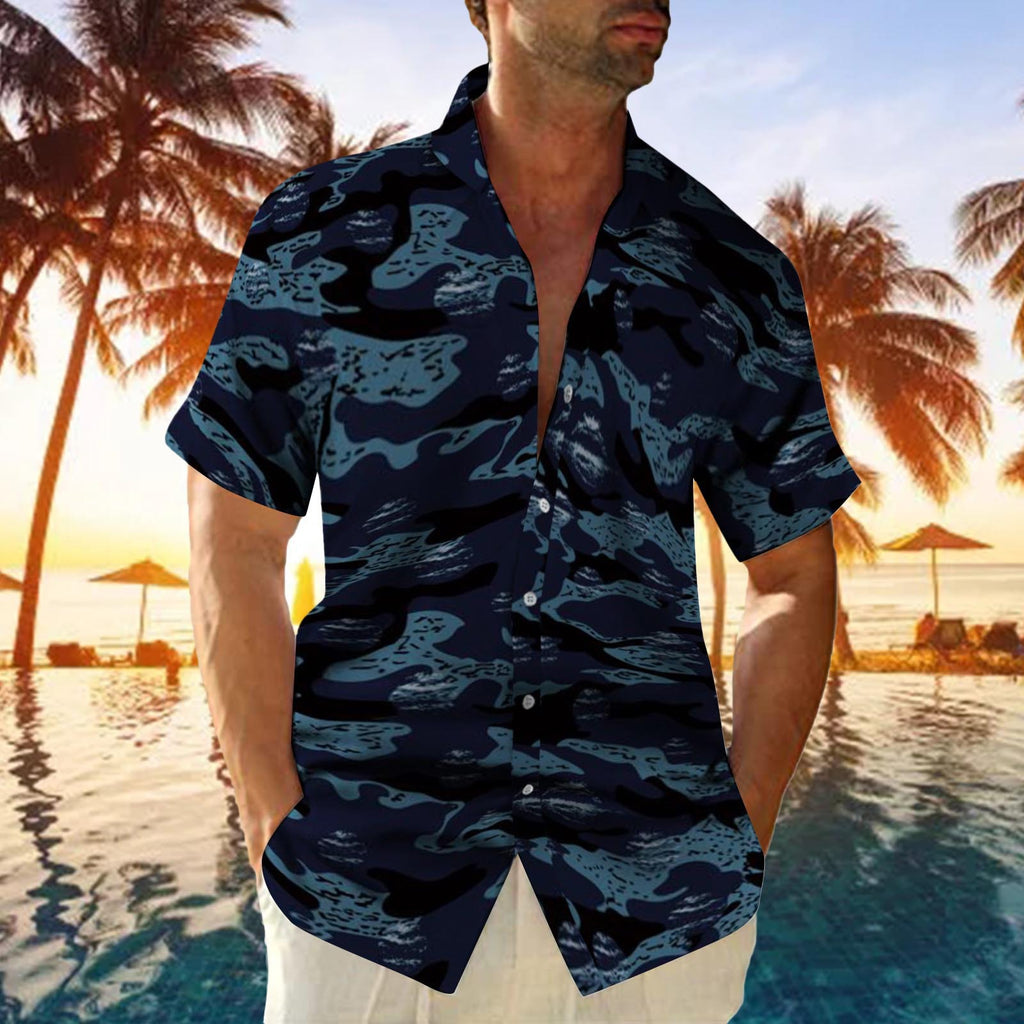 Men's Plus-Size Printed Casual Loose Short-Sleeve