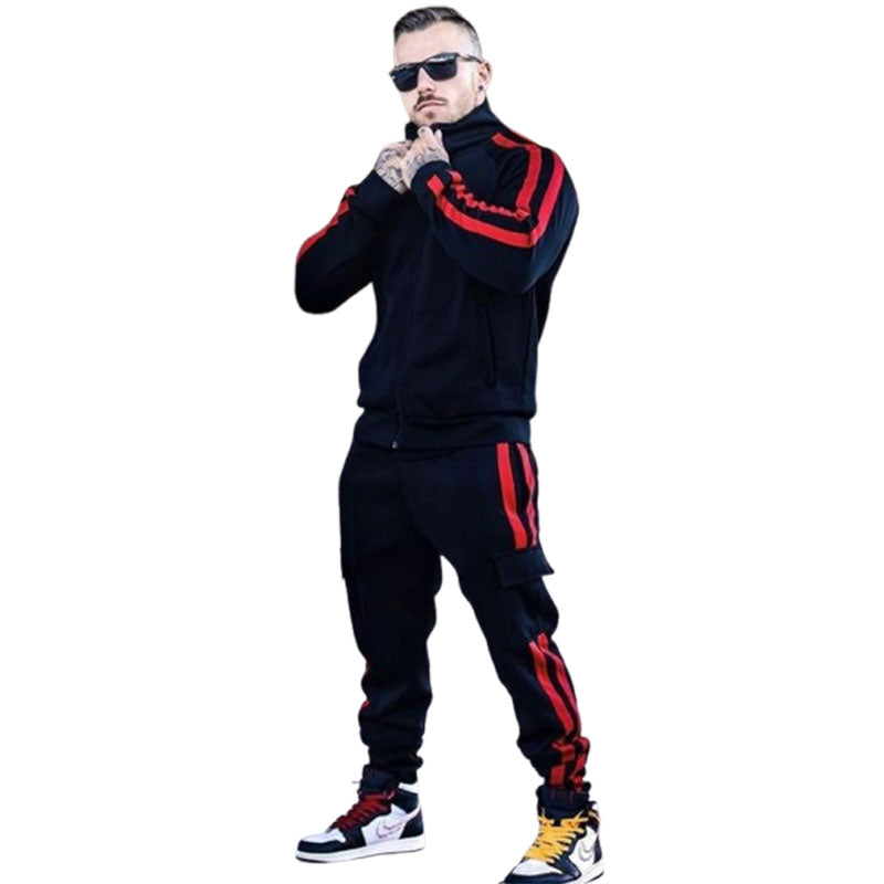 Leisure And Color-blocking Fitness Sports Suit
