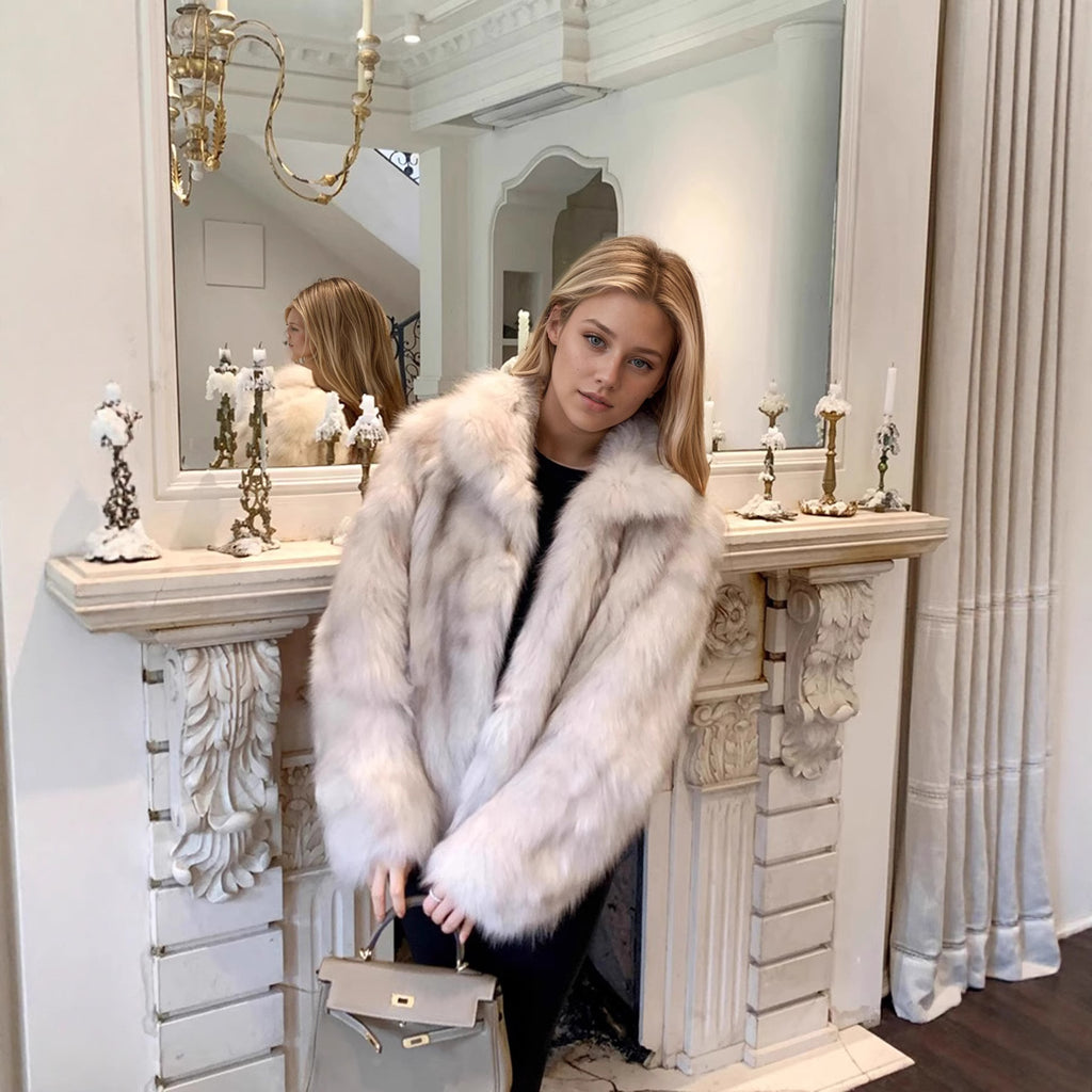 Women's Reversible Stand-Collar Faux Fur Coat - product image 4