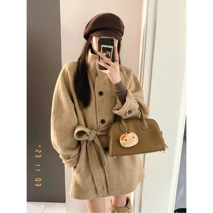 Korean Style Elegant High Sense Casual Short New Woolen Coat