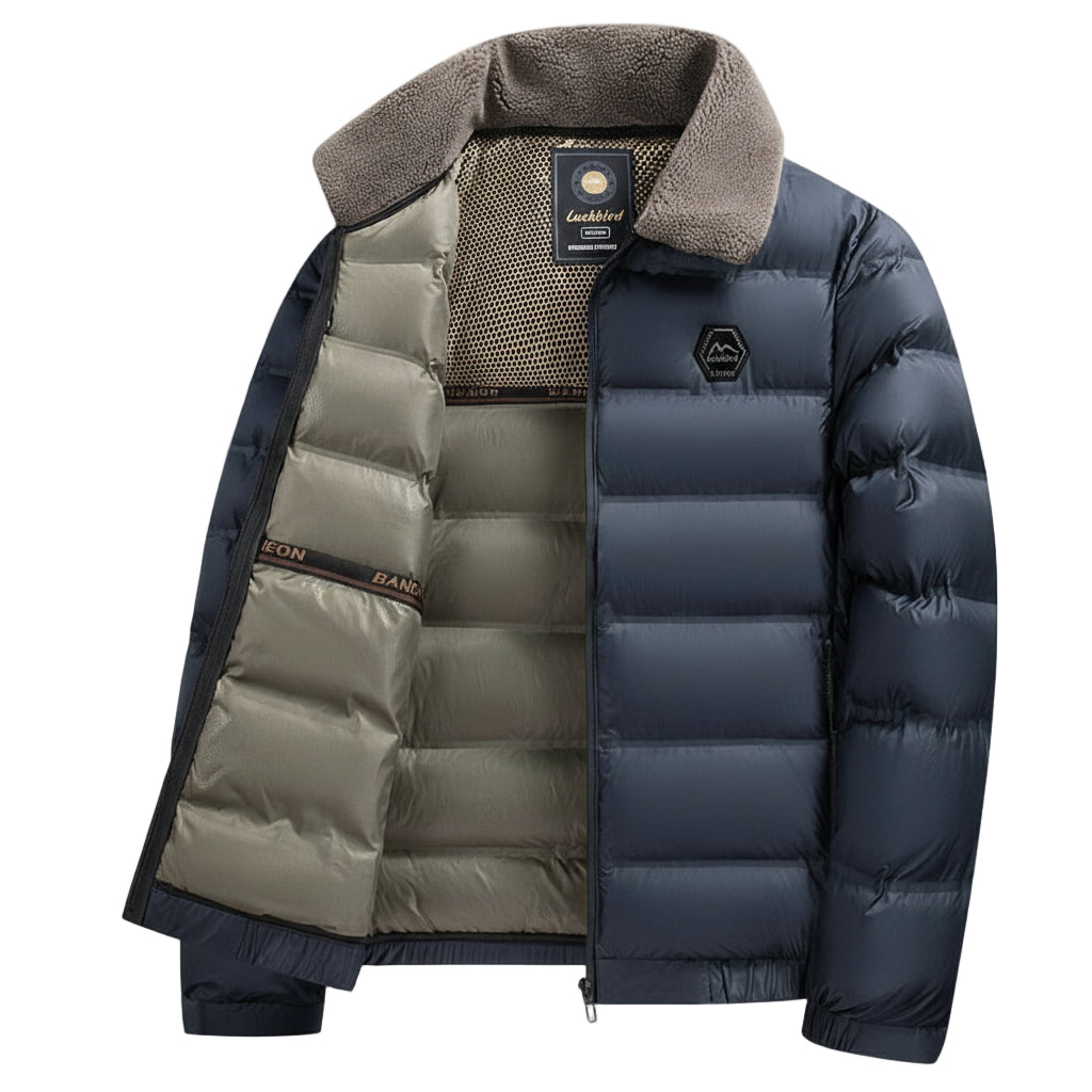 Men's Winter Business Casual Lapels Fur Collar Coat