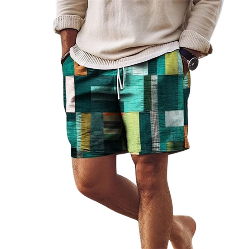 Print Beach Shorts Summer Fashion Loose Drawstring Short Pants Mens Clothing