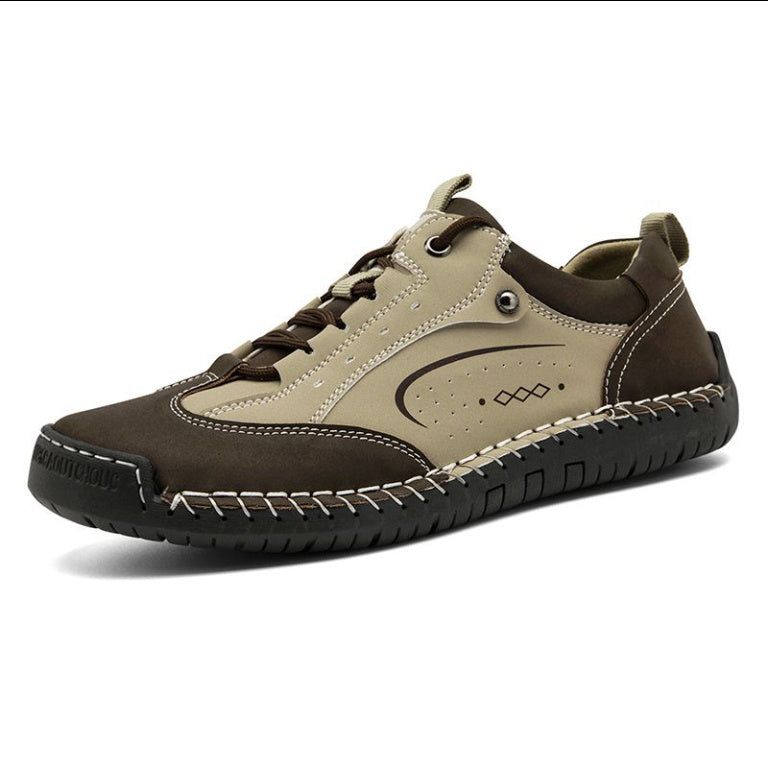 University Style Good-looking Outer Wear Handmade Stitching Casual Leather Shoes