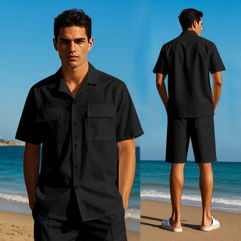 Solid Color Men's Sportswear Suit