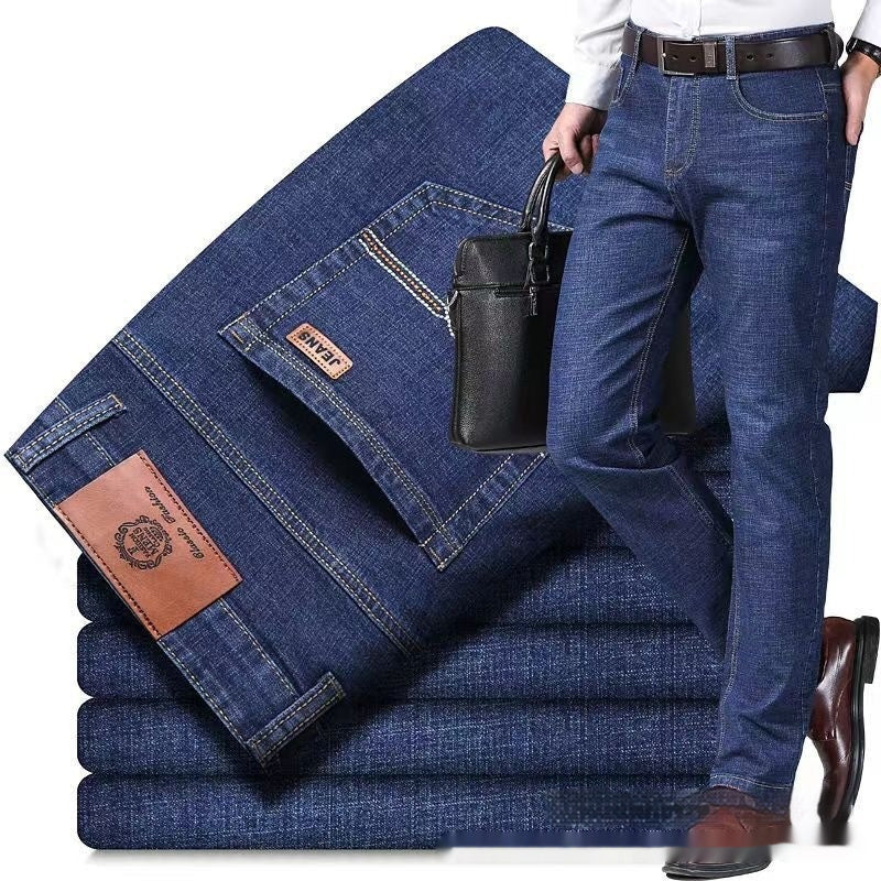 Mens Straight-leg Loose-fit Durable Casual Jeans