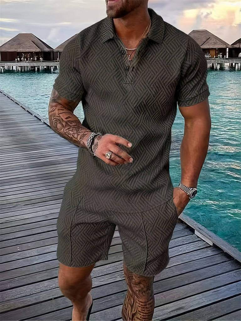 Casual Men's European And American Fashion Men's Polo Shirt Suit