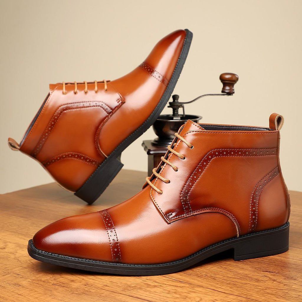 Men's Pointed-Toe Leather Dress Boots - Coalboyz product image 2