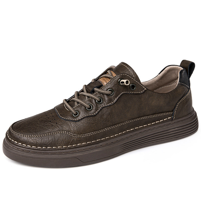 Versatile Sports Casual Low-top Cowhide Flat Shoes
