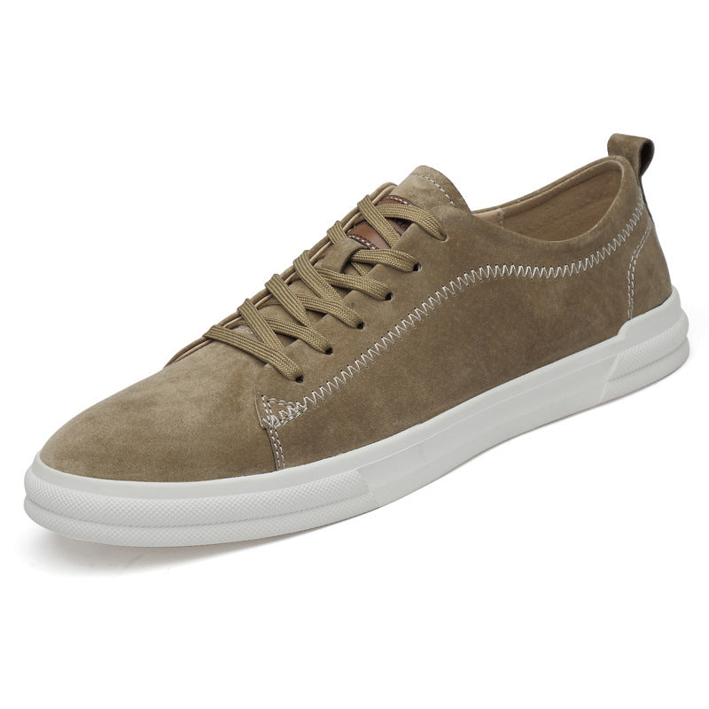 Spring Low-top Lace-up Cowhide Flat Versatile Sports Casual Shoes