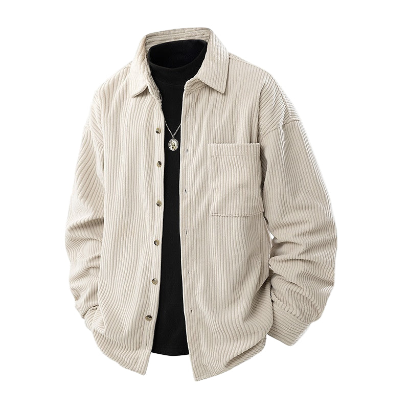 Shirt Collar Fake Two-piece Coat Men