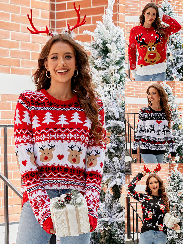 Women's Relaxed-Fit Christmas Knit Jumper – product photo