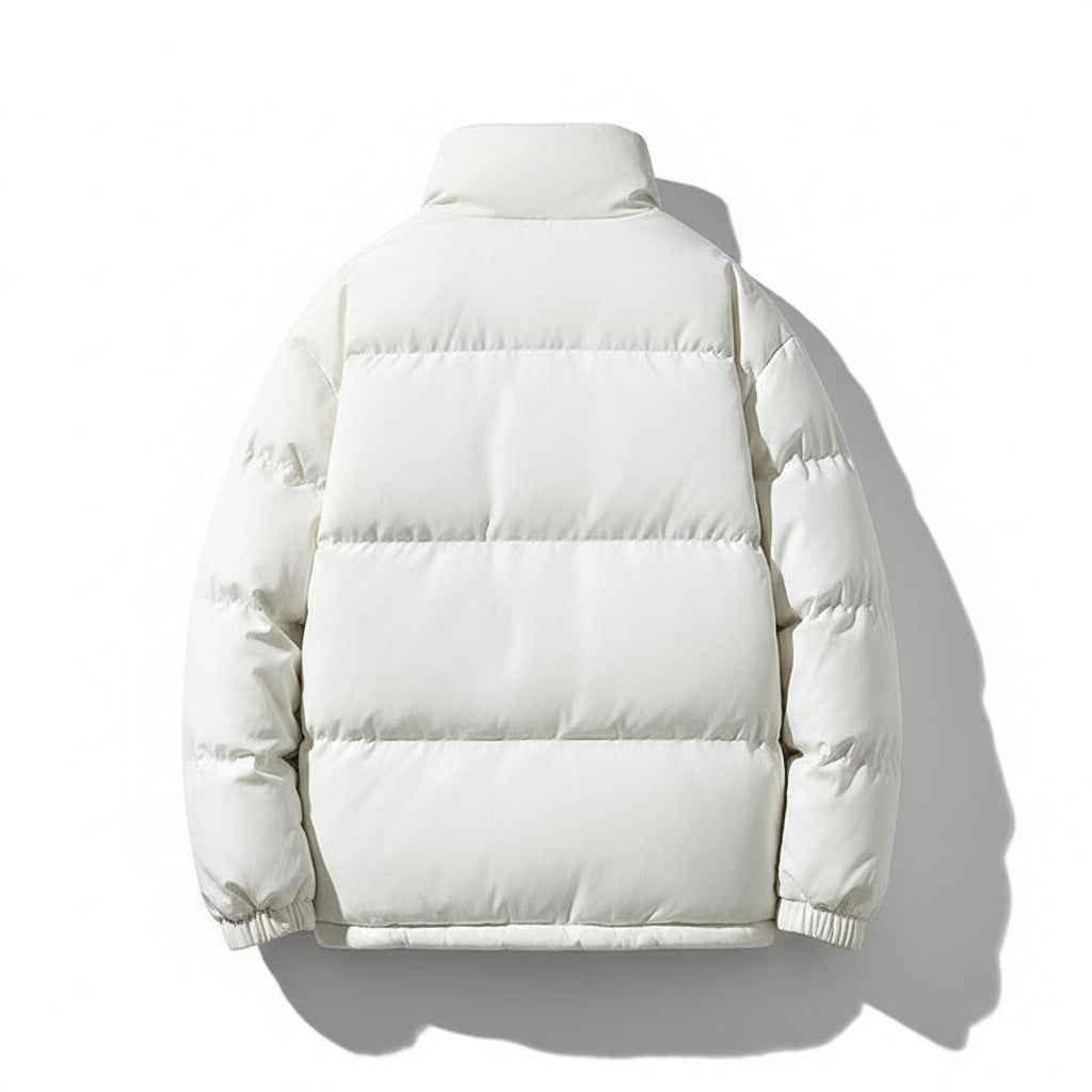 Warm Solid Color Loose Stand-collar Unisex Cotton Coat