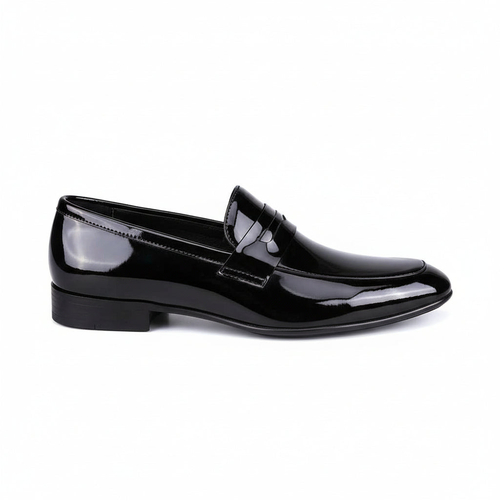 Glossy Slip-on Casual Breathable Business Formal Wear Leather Shoes