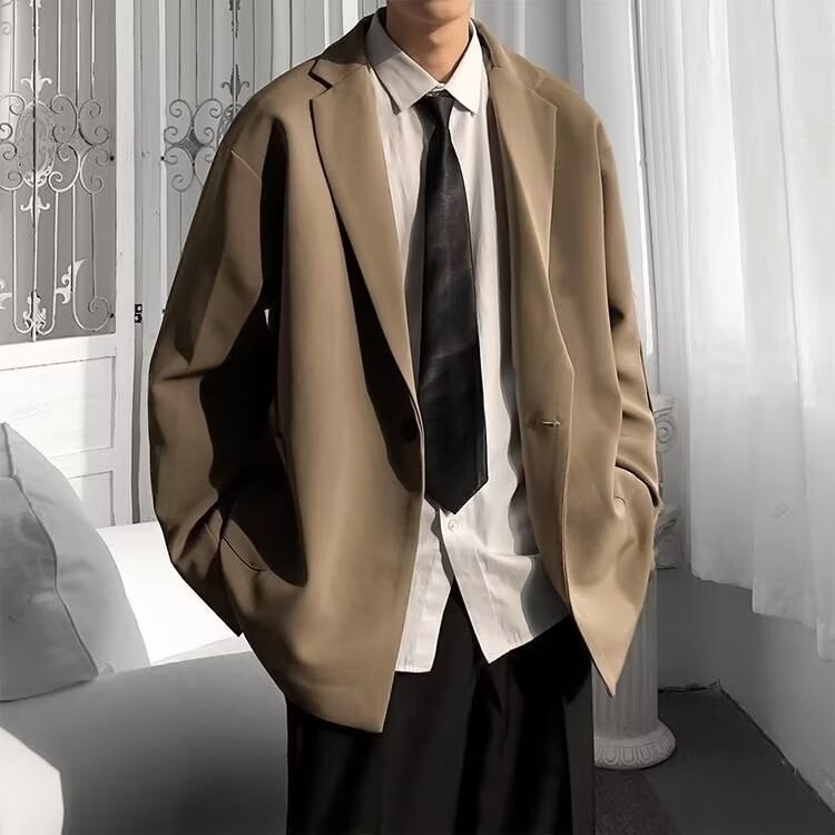 Casual Loose Trendy Pu Shuai Simple Men's Jacket