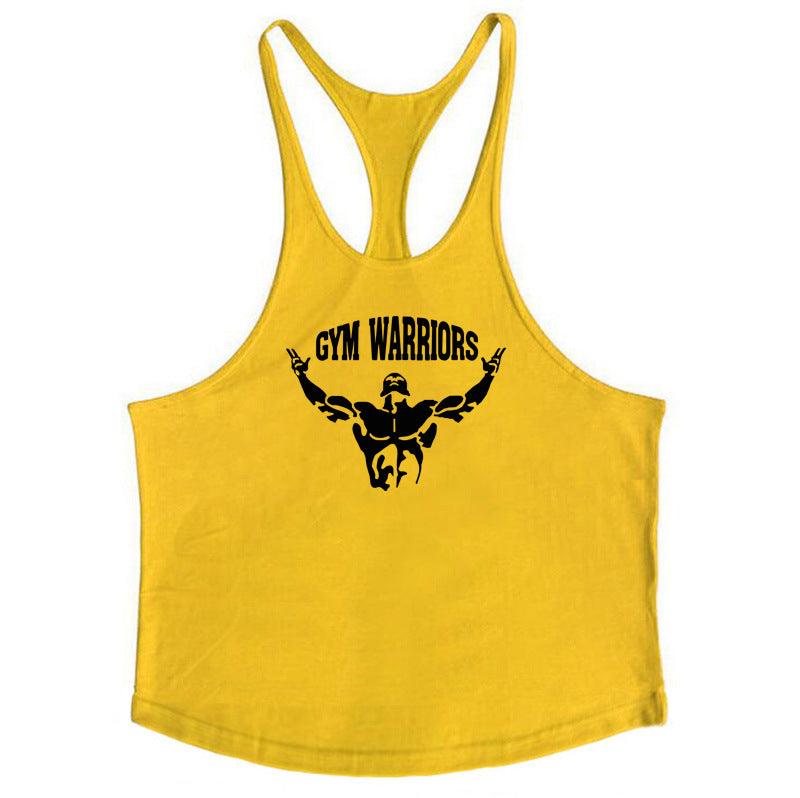 Muscle Man Fitness Training Outfit Pure Cotton Tank Top With Thin Shoulder Straps